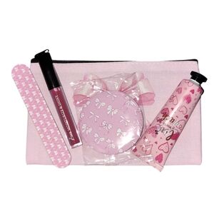 Pink Cosmetic Set with Lip Gloss and Hand Cream